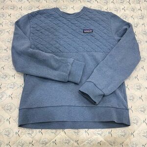 Patagonia Men's Quilted Crewneck Sweater in Blue